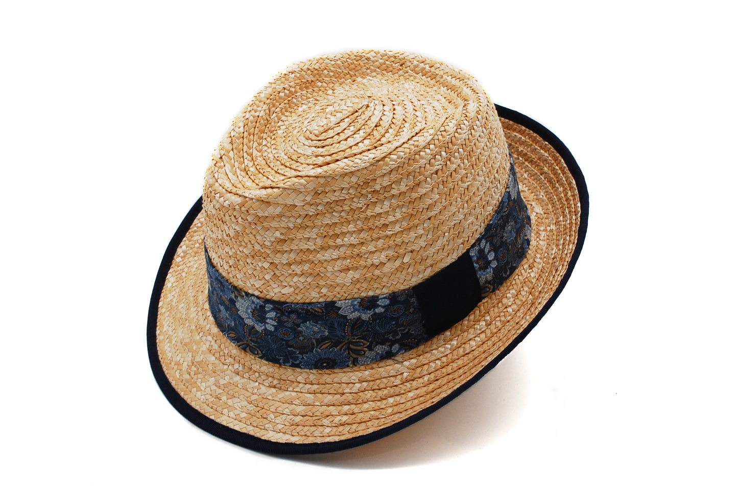 Trilby in paglia di Firenze naturale fascia tessuto