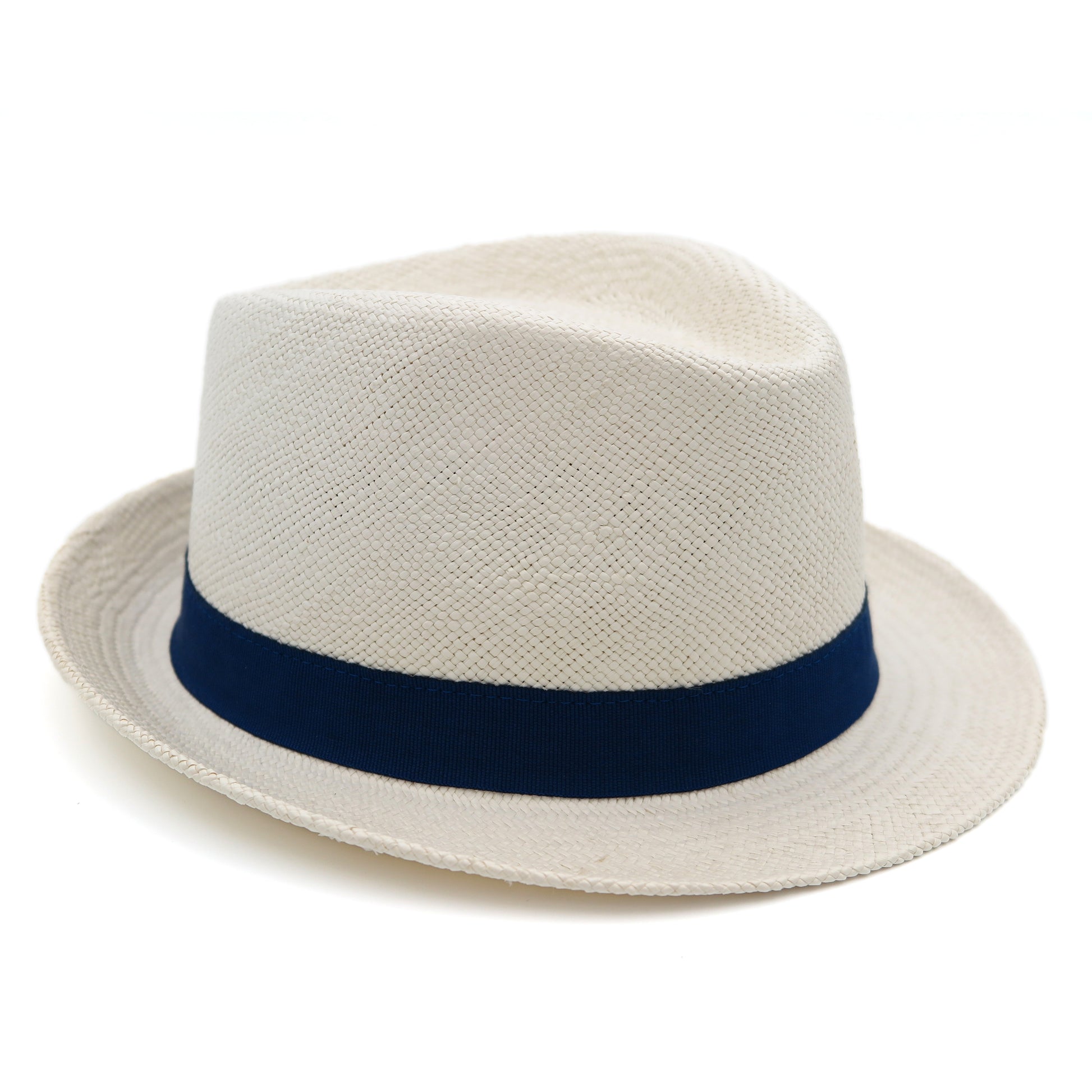 Trilby in panama bianco, bluette.