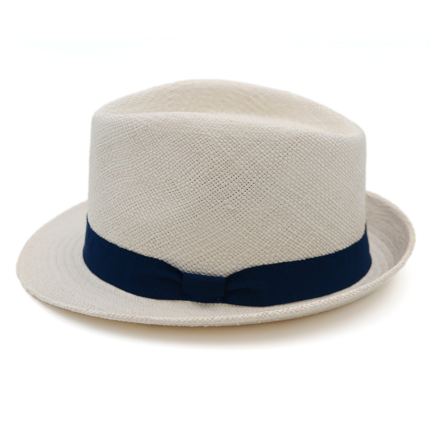 Trilby in panama bianco, bluette.