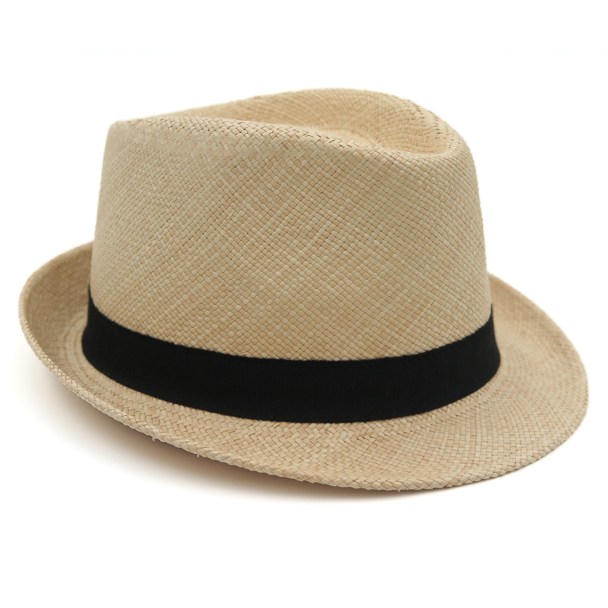 Trilby in panama naturale, nero.