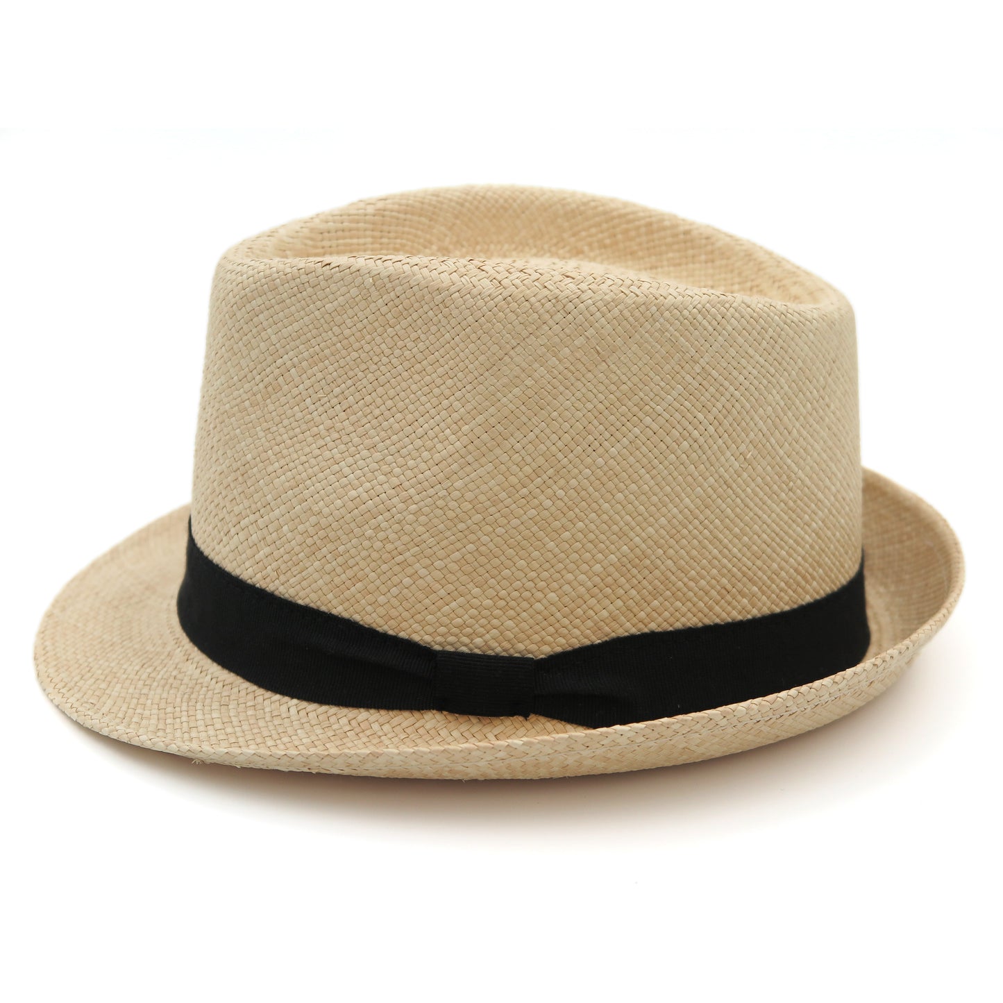 Trilby in panama naturale, nero.