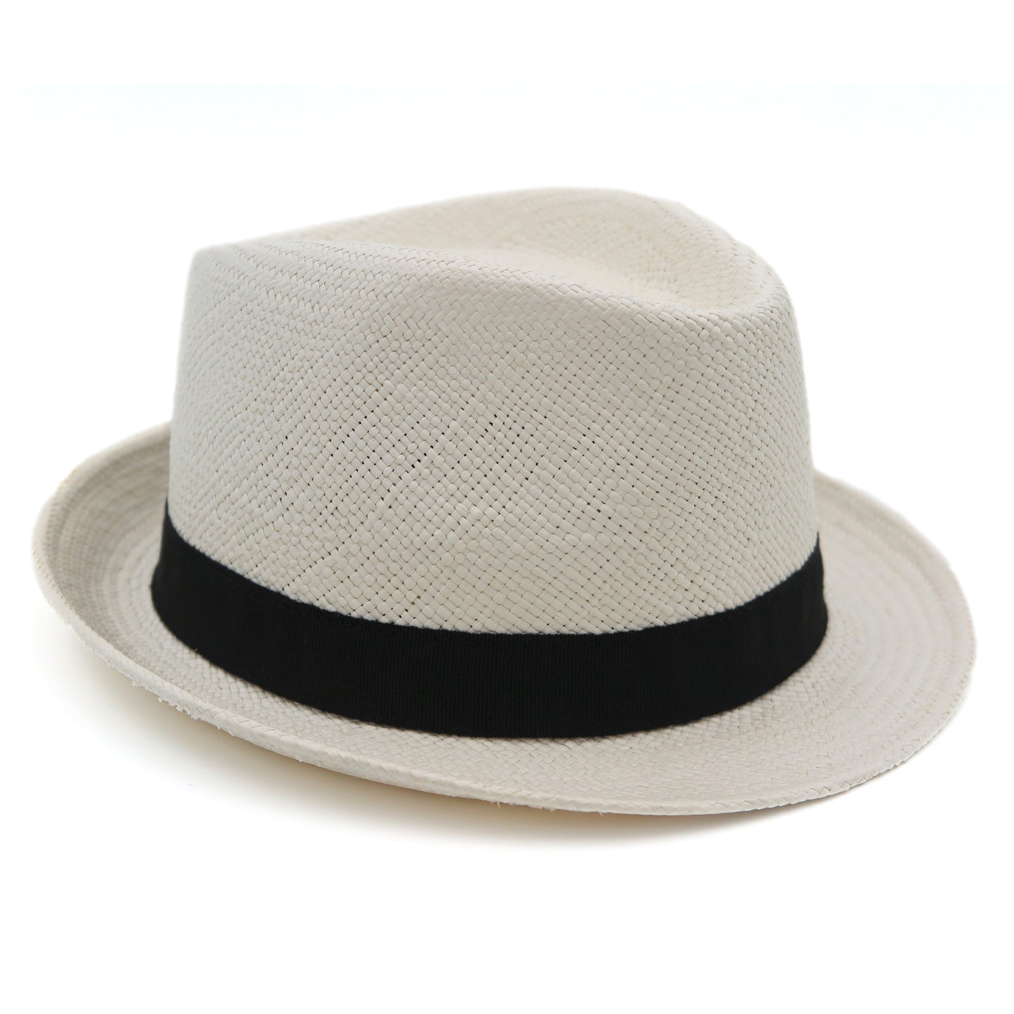 Trilby in panama bianco, nero.