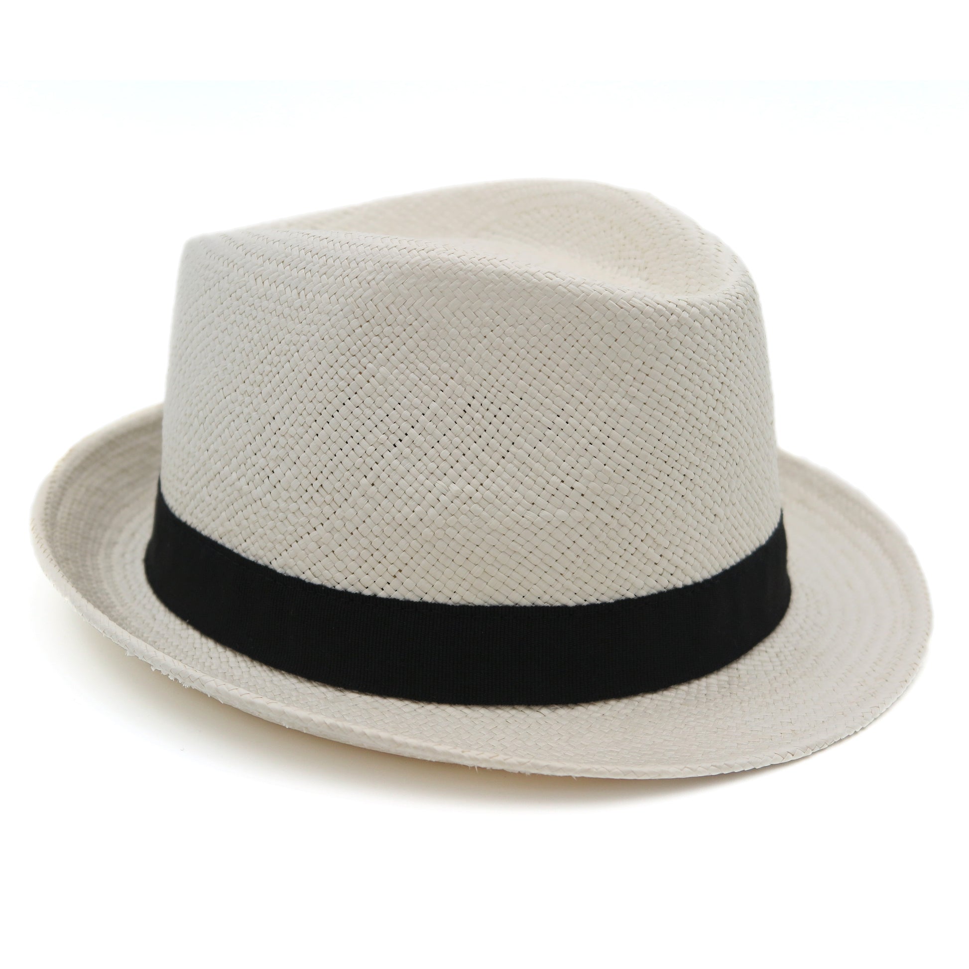 Trilby in panama bianco, nero.